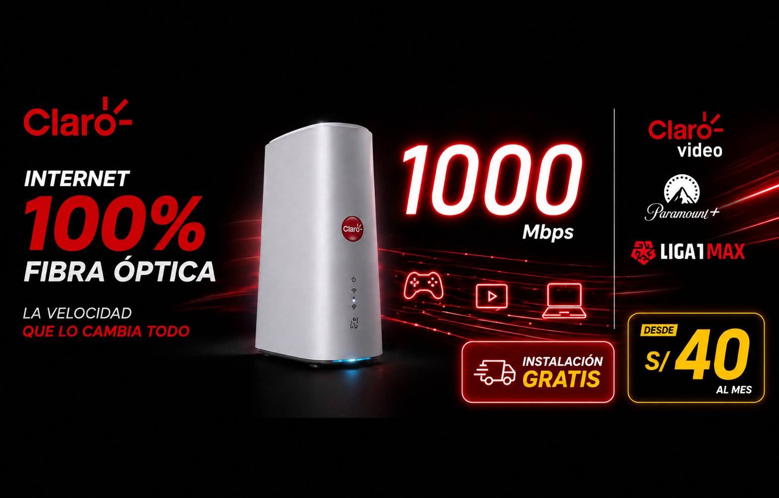 Promoción de router e internet para el hogar